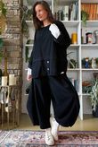 Bateau Needlecord Lazy Layer Top Black